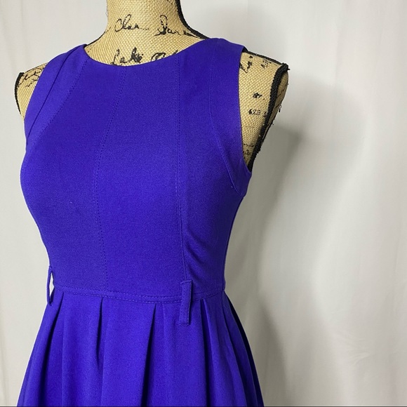 Theory Blue Fit n Flare Sleeveless Dress - Picture 2 of 12